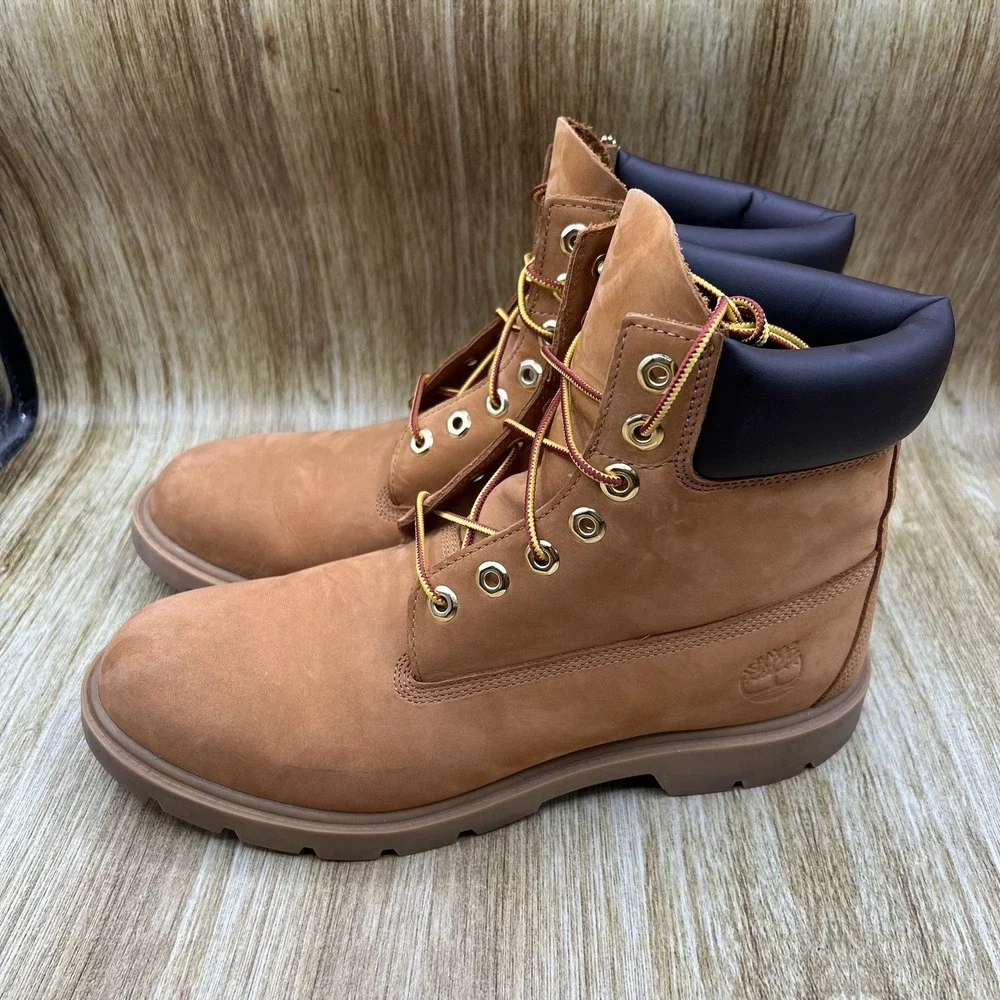 Timberland 6-Inch Premium Waterproof Boots Men's Size 10 Wheat Nubuck Shoes